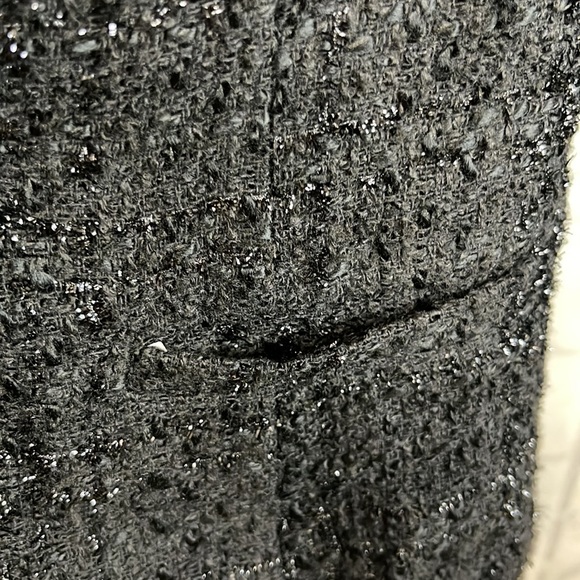 B Wear by Byer California Blazer 3/4 Sleeve Black & Metallic Silver Thread Tweed - Picture 4 of 13